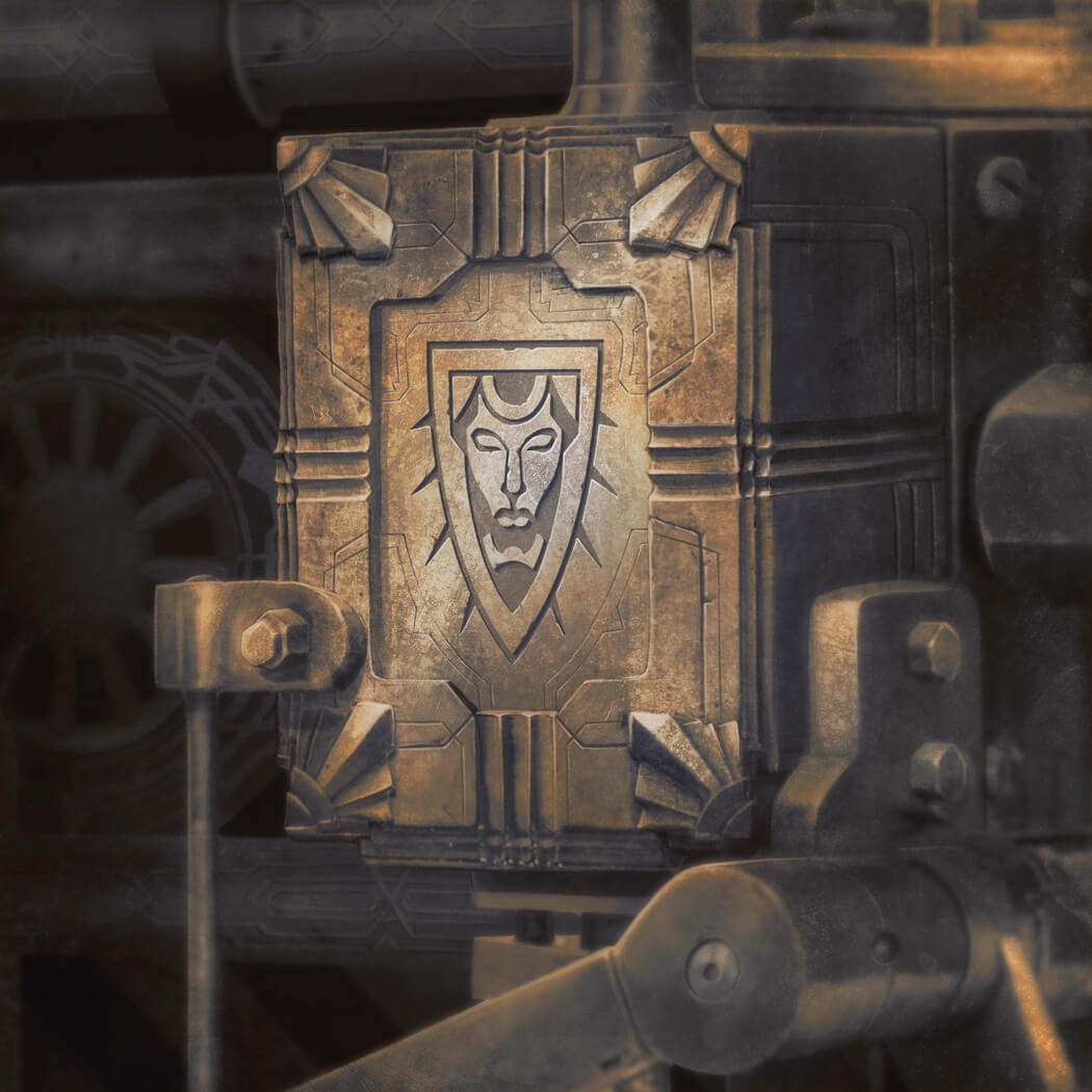 The Ascendant crest appears on a piece of machinery within the Unknown 9: Awakening video game.