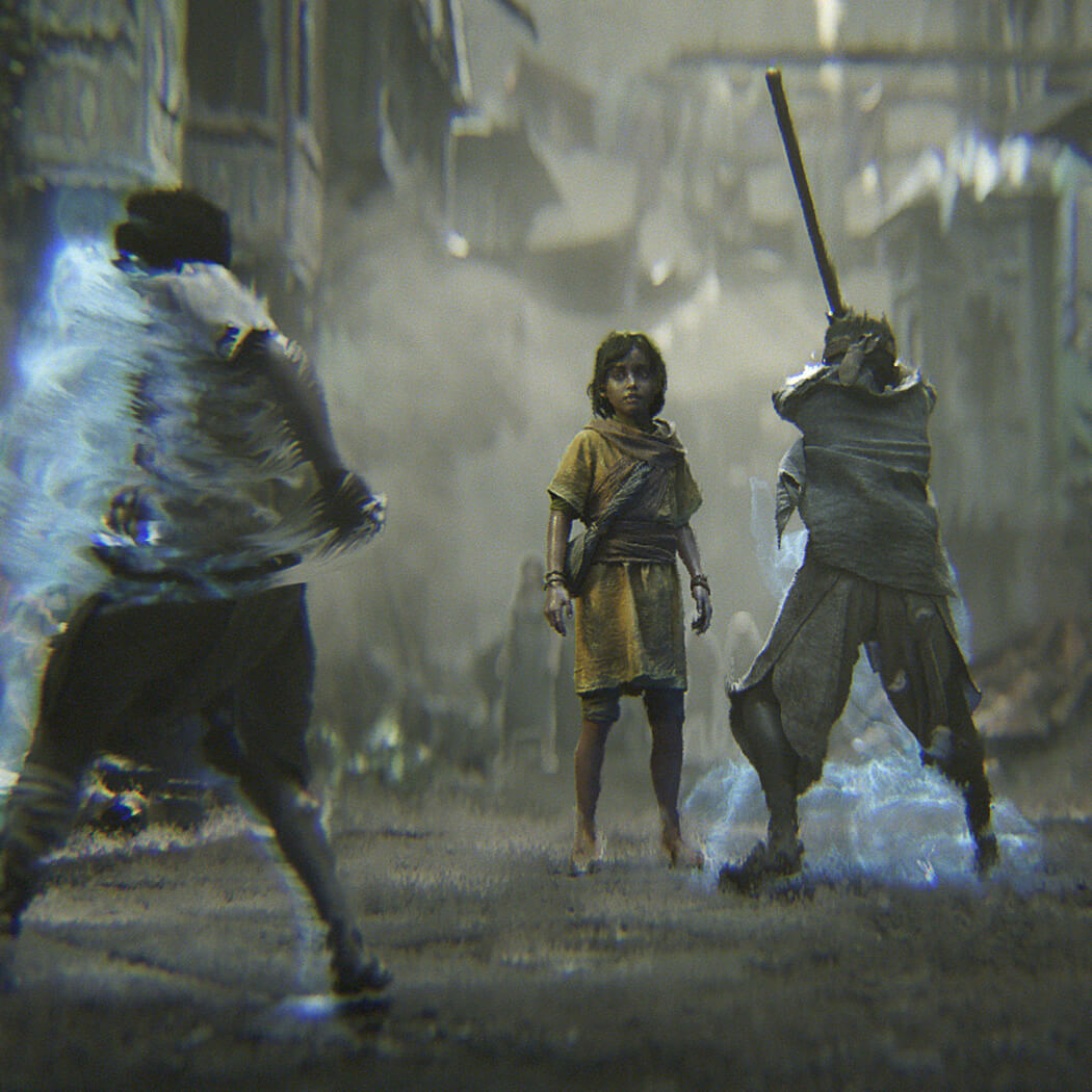 Young Haroona faces dives into the Fold to defeat a group of street kids as seen in the Unknown 9: Awakening Teaser Trailer.