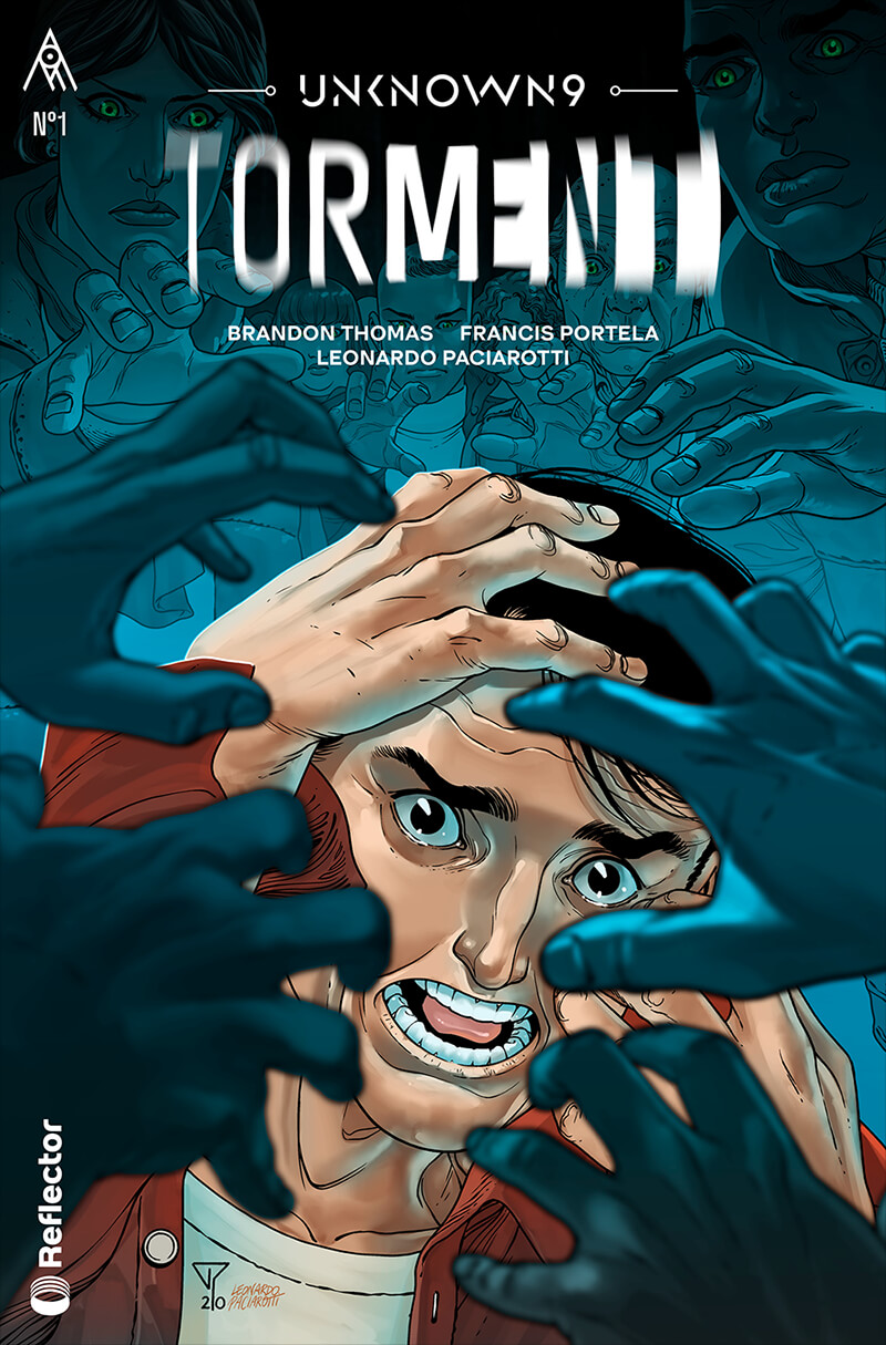 Unknown 9: Torment's Jaden Crowe is being grabbed at by Rifters, lost souls trapped in a mysterious dimension called the Fold.
